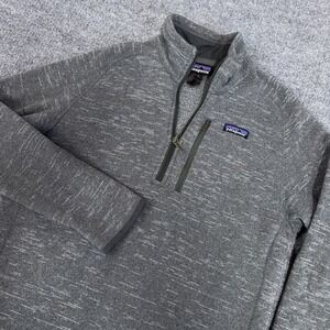 Patagonia Jacket Men Medium Gray Better Sweater Fleece Outdoor Quarter 1/4 Zip